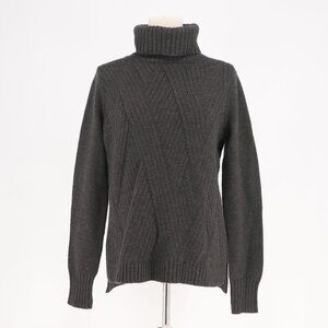 VINCE Travelling Rib Knit Turtleneck Wool Alpaca Dark Carbon Gray Size S